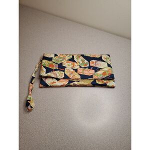 Silk Kimono Purse Recrafted Obi Moniko Clutch Wristlet Bag Blue Red Gold Vintage